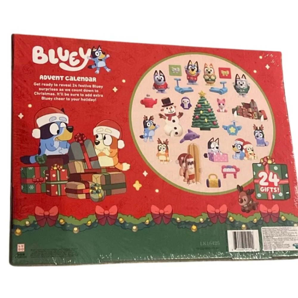 Bluey Holiday Advent Calendar - 24 Surprise Gifts - Red and Green